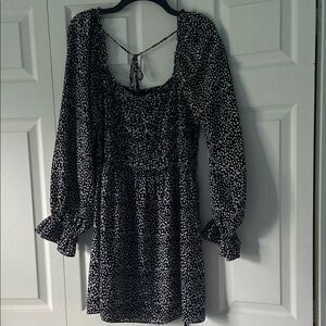 Lucy Paris Black and White Long Sleeve Sundress
